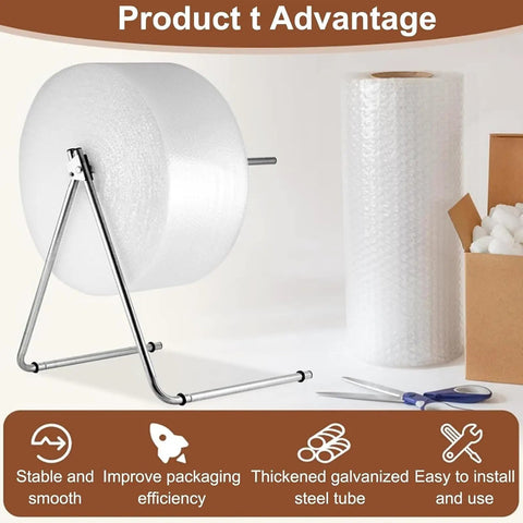 Heavy Duty Foldable Bubble Wrap Stand With Easy Tension Dial And Rock Solid Rust Resistant Base For Stress Free Packaging That Locks Your Roll Down And Lets You Crush Every Order Today