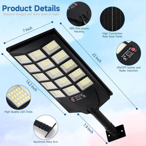 Straight Up Knockout Solar Flood Lights Outdoor Waterproof Motion Sensor Remote Daylight 6500K Dusk To Dawn Security Gear Gonna Light Your Backyard Smooth Solid 4 Pack Setup