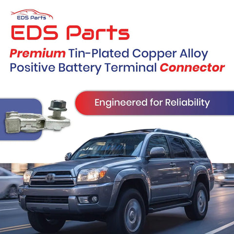 Positive Battery Terminal Connector 18mm OEM Replacement For Toyota Camry Corolla RAV4 Sienna with SUV illustration and terminal image