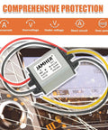 Rugged 2Pack Waterproof 12V To 5V DC Buck Converter With 3A 15W Output for Golf Carts Cars and Trucks, outdoor installation.