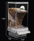 Hassle Free Automatic Bird Feeder With No Mess Clear Acrylic Bowl And Smooth Cage Mount For Parrots Canaries Cockatoos No Sweat Setup Foraging Snack Station 2 Pack view with birdseed.