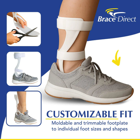 Lightweight Leaf Spring AFO For Foot Drop With Dorsiflexion Support, Posterior Ankle Foot Orthosis, trimmable for women's right foot.