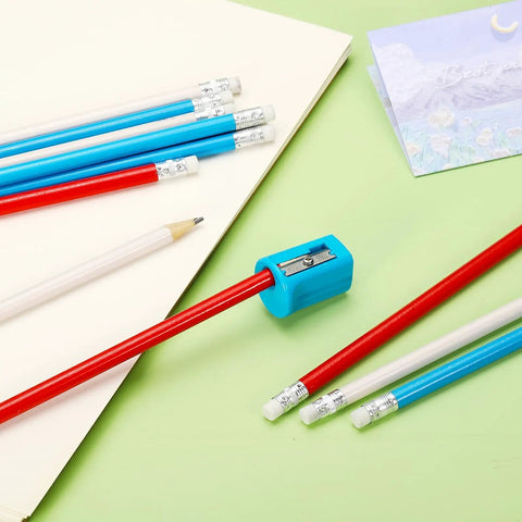 Round Wooden Pencils Bulk Pack Of 12 HB Graphite Pencils With Erasers For Office, School And Studio Use, Smooth Writing