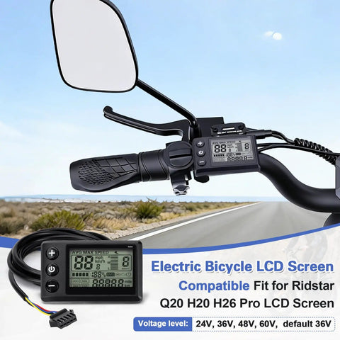 Electric Bike LCD Display S866 For Ridstar Q20 H20 H26 Pro E Bikes Waterproof Backlit Speedometer Meter With 24V 36V 48V Compatibility 22.2mm Handlebar Fit Easy Replacement Real Time Ride Data For Safer Smoother Rides