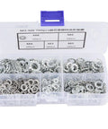 700 Piece Galvanized Toothed Washer Set Including Flat And Lock Washers M3 To M8 Assortment Kit With Gasket Retaining Rings in case