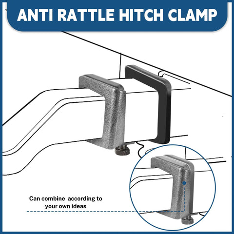 Anti Rattle Hitch Clamp 2 Inch Universal Fit With Silencer Pads Rustproof And Corrosion Resistant Reduces Trailer Vibration Easy Install Keeps Cargo Secure During Tows