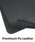 Close-up of Extra Large PU Leather Desk Pad showing material texture and anti-slip suede backing
