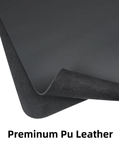 Close-up of Extra Large PU Leather Desk Pad showing material texture and anti-slip suede backing