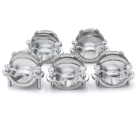 24 Pack One Half Inch Clamp Type Cable Connectors For Metallic Conduit Silver Zinc Durable Easy Install No Fuss For Romex Cables