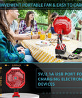 Cordless Jobsite Fan With LED Light And Remote Control 18V Battery Powered on picnic table with USB charging port