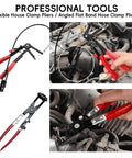 17-Piece Hose Clamp Pliers Set Go-To Long Reach Pliers For Auto Repair And Automotive Fuel Oil Coolant Radiator Hoses in use
