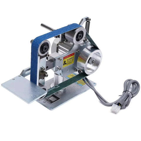 Buff And Polish Like A Pro With This Heavy Duty 550W Brushless Motor Belt Sander Machine Featuring 762 X 25Mm Vertical Design for fine metal and wood sharpening.