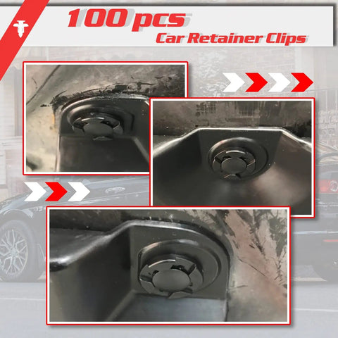 100Pcs Push Type Retainer Bumper Clips 8mm Hole Size 9mm Stem 20mm Head Fender Liner Clips Replacement installed close-up