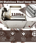 Commercial Gas Coffee Roaster With 110 Lb Drum Capacity showing stainless steel drum and control panel.