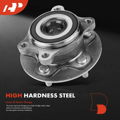 Ride Smooth Daily Driver Front Wheel Bearing And Hub Assembly With Five Lug And Thirty Spline Straight BoltOn Upgrade For Toyota Highlander Rav4 Hybrid Sienna, high hardness steel design.