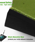Close-up of the Oversized 6 By 4 Ft Golf Hitting Mat For Driver And Iron Practice Indoor Outdoor Pro Grade Turf with non-slip base
