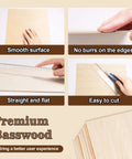 60-pack basswood sheets, 12 x 12 x 1/8 in, unfinished square wood for laser cutting, engraving and crafts
