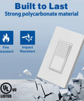 3 Way Wall Light Switch Decorator Rocker Paddle Interrupter for Easy Flip 15A 120 to 277V with screwless wall plate