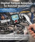 Digital Torque Wrench Adapter Kit With 4-135Nm Range And Electronic Display in use on a car engine