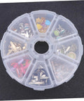 Colorful Metal Brads Fasteners Set for DIY Crafts Scrapbooking and Cardmaking Easy to Use Embellishment Kit with Storage Box