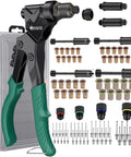 3 In 1 Do It All Rivet Nut Tool Kit With Swivel Head For Metal And Auto Sheet Metal DIY Repairs Includes 4 Mandrels 4 Rivet Heads