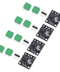 Beefy H Bridge DC Motor Driver Module With PWM Control From 6.5 To 45V Range And 3.6A Peak Current Perfect For Robotics DIY Projects Delivers Low RDS On For Smooth Dope Motor Performance., four black PCB boards with green terminal blocks and pin headers