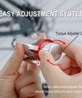 Easy adjustment system of Adjustable Torque Wrench for Bikes 3 to 10 Nm Range Aluminum Alloy T Shape Handle Includes Allen Wrenches and Screwdrivers