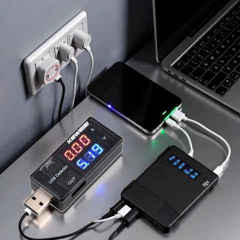 USB Power Meter And Current Tester For 3 To 9V 0 To 5A With LCD Display Voltage Detector USB Charger Tester For cables power banks mobile devices