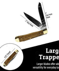 Scout Trapper Dual Blade Pocket Knife 3-Inch Clip Point And 3-Inch Spey Blades in Polished 440 Stainless Steel Zebrawood Handle