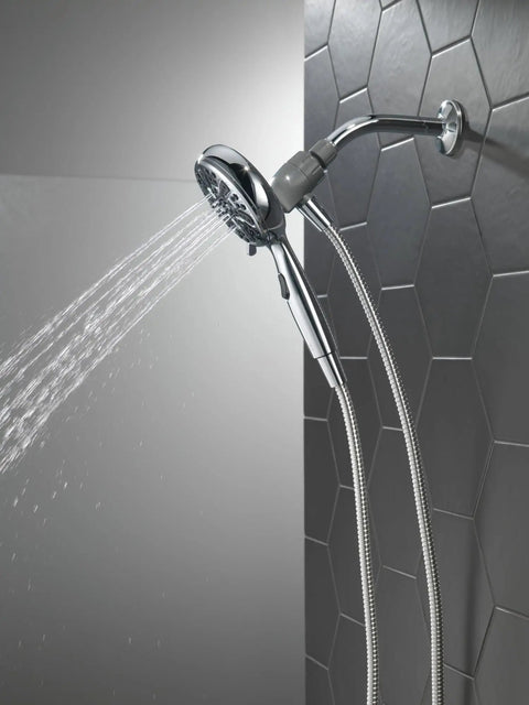 Six Spray SureDock Magnetic Shower Head With Handheld Spray Chrome Finish Shower Head And Hose MagnaTite Docking For Boss Water Pressure And Full Body Massage Modes