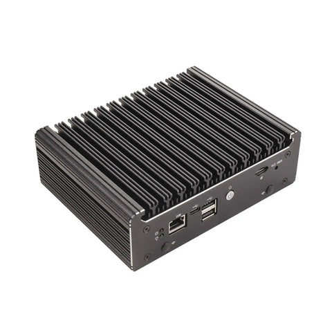 Kickstart Your Network Game With This Rock Solid Firewall Mini Computer Featuring A Pentium Gold Chip, fanless aluminum case.