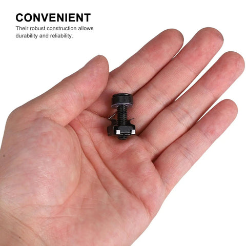 Heavy Duty Stainless Steel Rack Screws And Cage Nuts 1mm Thread Quick Fit Rock Solid Server Cabinet Mounting Kit held in hand.