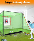Heavy Duty 1 Inch Steel Frame Golf Driving Cage Net For Backyard Garage Setup And Indoor Simulator With Noise Reduction 7x7x7 Feet