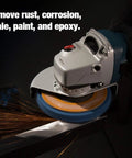 Blue Silicon Carbide Strip Discs Set of 5 for Paint Removal and Rust Cleanup on an Angle Grinder, 4-1/2 Inch in action removing rust