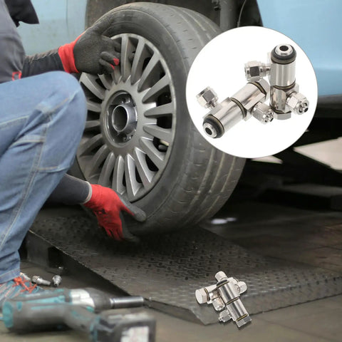 2 Pack Tire Changer Connector Set Heavy Duty Pressure Resistant Air Valve Fittings For Tire Changer Machines Quick Install Replacement Parts For Automotive Shop, Garage, And DIY Auto Repairs on tire changer wheel