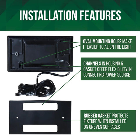 Backside view of 12V 3W Surface Mount LED Step Light with Horizontal Louver Faceplate, showing installation features.