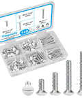 Premium White Wall Plate Screw Assortment 120 Pack Heavy Duty Carbon Steel Outlet And Switch Cover Fasteners in organized container