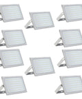 10 Pack 500W LED Flood Lights Outdoor Waterproof IP65 Super Bright 40000 Lumens Wall Washer Light in a display.
