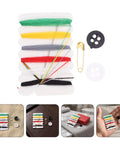 Real Deal Mini Sewing Kit With 200 Pieces As A Portable Travel Set to mend clothes with colorful threads, needles, and buttons.