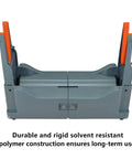 Portable Gun Cleaning Stand For Rifles And Shotguns Lightweight Collapsible Range Bench shown folded for transport
