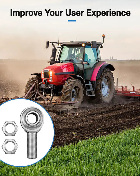 Heavy Duty Rod End Bearing And Heim Joints Kit Featuring White Zinc Coating For Superior Corrosion Resistance Built Tough for use with tractors.