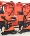 Heavy Duty Magnetic Core Drill Kit Featuring Powerful Annular Cutter Blades And 1100 Watt Motor with two drills and carrying cases.