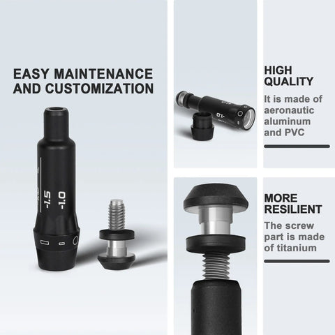 Right Hand Golf Adapter Sleeve 0.335 Inch Fits Ping G430 10Max G430 G425 G410 G410 Max SFT Driver And Fairway Woods, Adjustable Degrees: 1 Plus 1.5 Plus 1 Minus 1.5 Minus Flat 1 Minus 1 Plus Includes Ferrule Washer Screw Fits.335 Shafts, showing components made of aeronautic aluminum and titanium.
