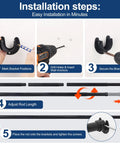 Installation steps for Adjustable Closet Rod Heavy Duty Tension Pole No Cutting Required 17 To 99 Inches 1.3 Inch Diameter