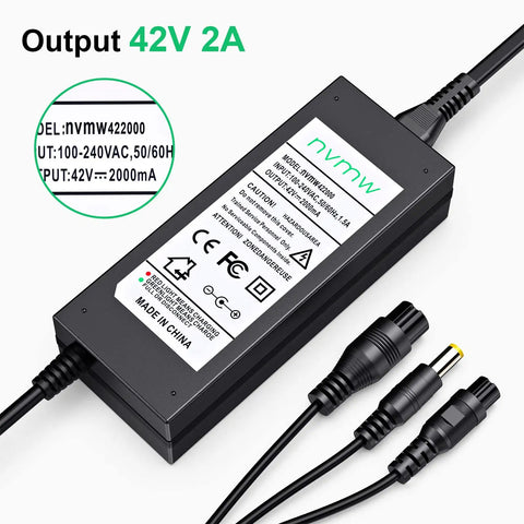 3 In 1 Replacement Charger 42V 2A Power Adapter With 3 Claw Connectors For 8mm 12mm Female Ports 5.5 By 2.5mm Universal 2.1mm Compatible With Jetson Razor Swagtron Gotrax Segway Swagway Scooters And E Bikes