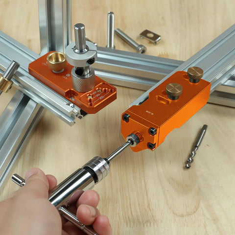 Rock Solid Aluminum Extrusion Drill Jig Snag This Easy Fit Precision Cutting Guide for metal and wood tap alignment setup.