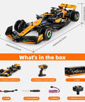 McLaren F1 Licensed 1/14 Remote Control Car, 2.4GHz RC Racer set with car, remote, battery, screwdriver, USB, and wheel