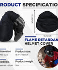Pro Grade All in One Welding Helmet Cover With Cotton Bib And Extended Head And Neck Protection Press Fit Seal Hood Black