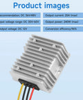 36V 48V To 12V 20A Step Down Converter For Golf Carts Waterproof 240W Voltage Regulator With Fuse And Overload Protection