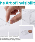 5Pcs Self Adhesive Acrylic Hinges Clear 25 By 34 Mm For DIY Jewelry Boxes And Small Cabinets close-up installation view